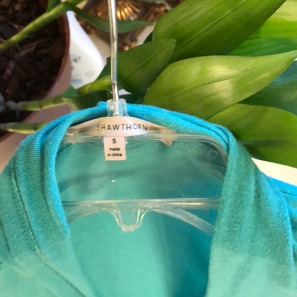 41 Hawthorn Drape Front Blue-Green Light Cardigan - Picture 5 of 5